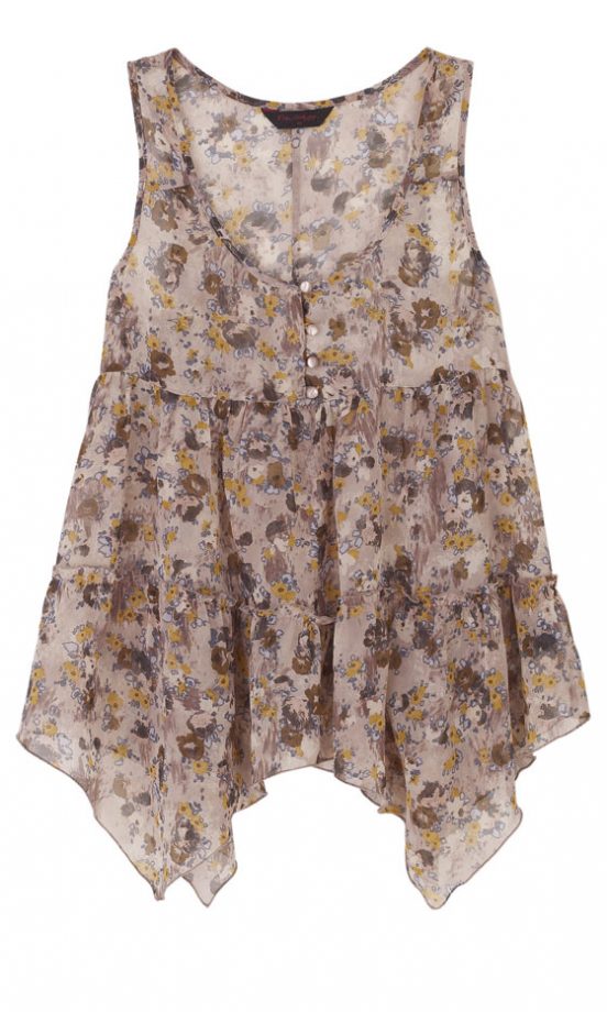 Miss Selfridge Printed Drop Hem Vest, £28