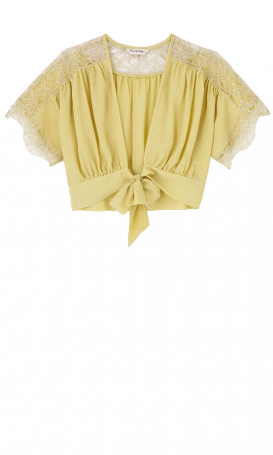 Miss Selfridge Lemon Lace Shrug, £28