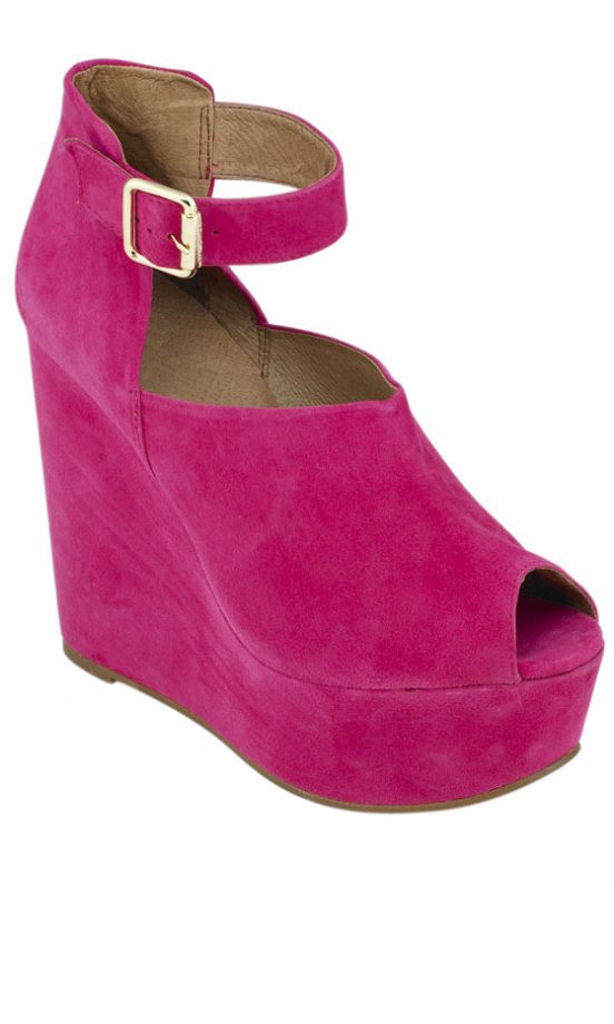 Topshop Pink Suede Wedge Shoes, £70
