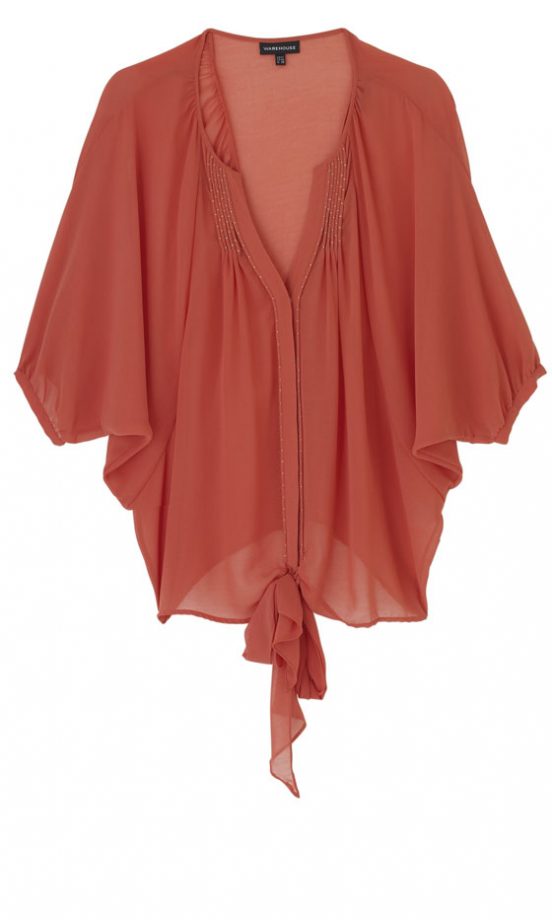 Warehouse Tie Front Blouse, £50