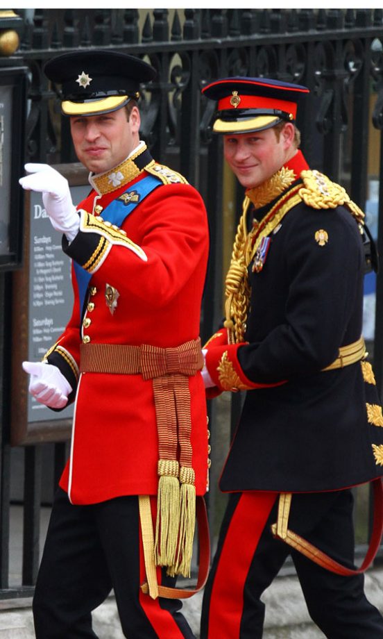 Prince William And His Best Man Prince Harry Arrive At Westminster Abbey, 2011