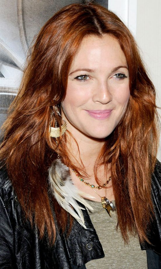 Drew Barrymore Ditches The Dip-Dye For A Redhead Hairstyle - We Love, 2011