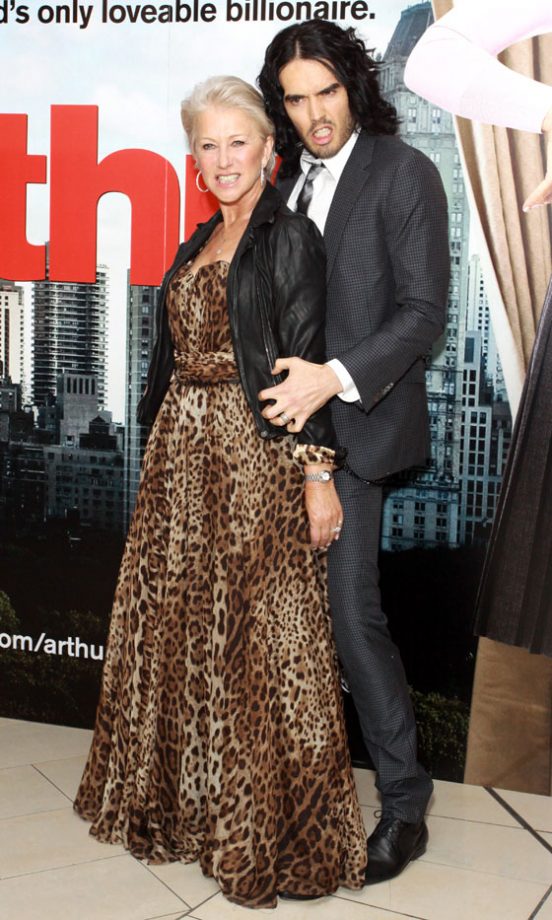 Helen Mirren And Russell Brand Both Wearing Dolce & Gabbana At The London Film Premiere Of Arthur, 2011