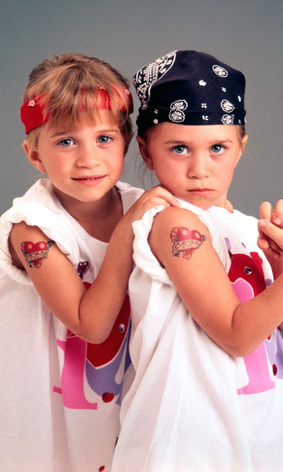 Mary-Kate Olsen And Ashley Olsen Do The Double Act With Matching 'Tattoos', 1990s