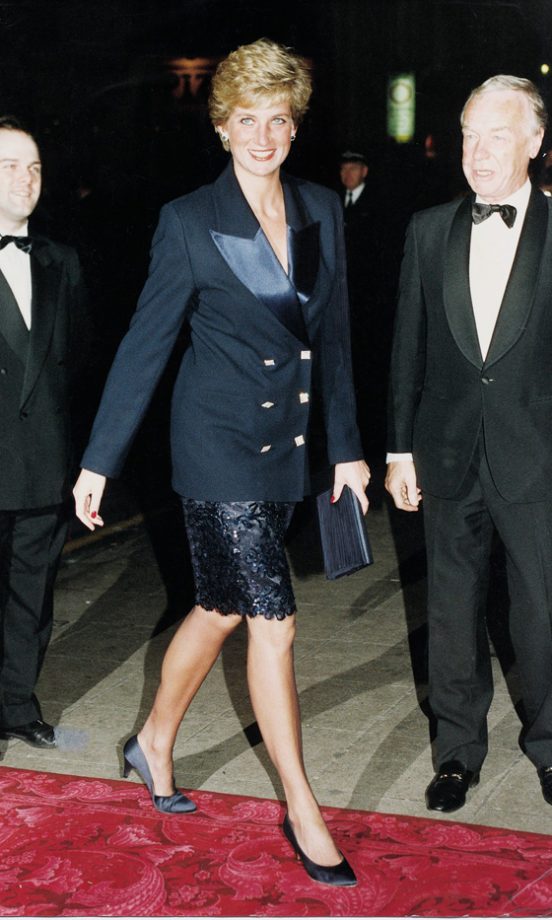 Princess Diana Mixed It Up By Wearing A Lace Skirt With Her Blazer, 1990