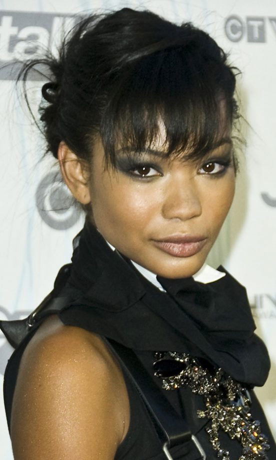 Chanel Iman Keeps Her Messy Updo Hairstyle Looking Glam With A Choppy Fringe, 2011