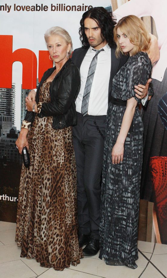 Helen Mirren, Russell Brand And Greta Gerwig At The London Film Premiere Of Arthur, 2011
