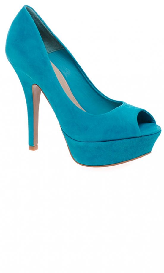 Carvela Turquoise Peep Toe Platform Shoe, £120