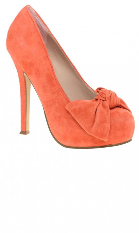 Miss KG Peach Bow Court Shoe, £80