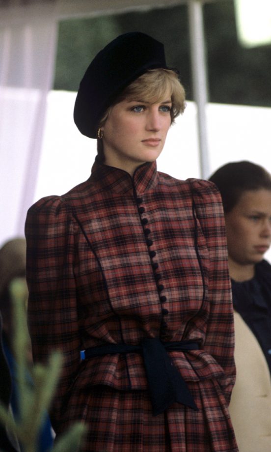 Princess Diana's Beret Is A Demure Addition To Her Striking Tartan Outfit, 1981