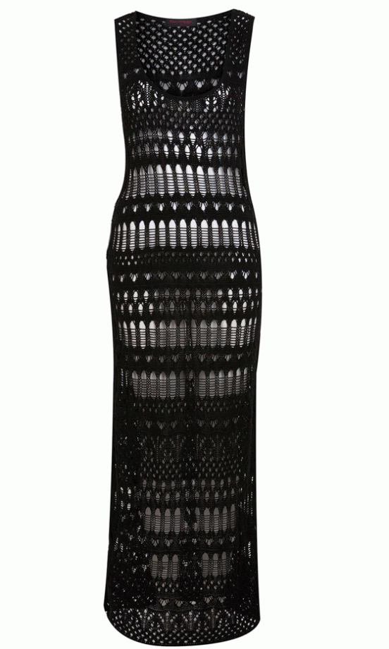 Miss Selfridge Black Stitch Maxi Dress, £36