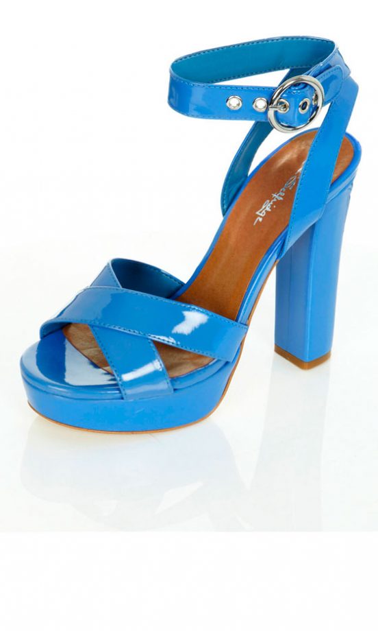 Miss Selfridge Patent Block Heel Sandals, £45