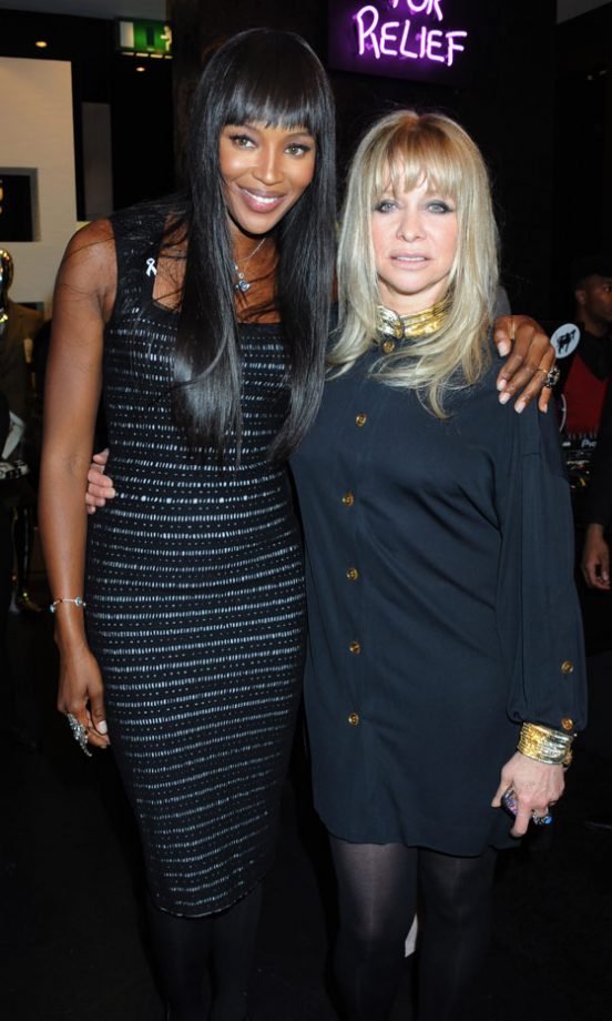 Naomi Campbell And Jo Wood At The Fashion For Relief Pop-Up Shop Opening In Westfield, 2011