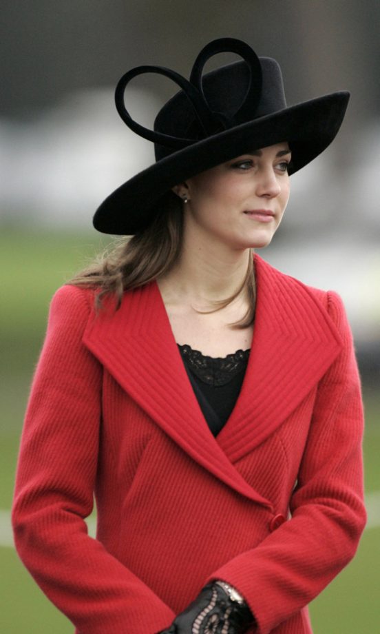 Kate Middleton In A Red Coat And Black Hat, 2006...