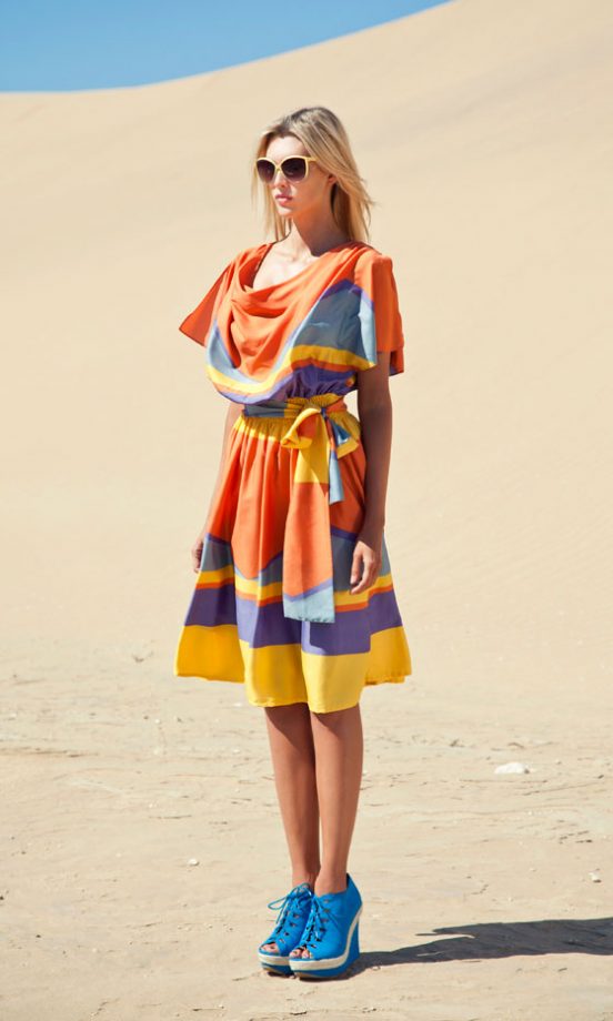 Primark Colour Block Midi Dress, £17 And Cobalt Blue Wedges, £20 - Coming Soon