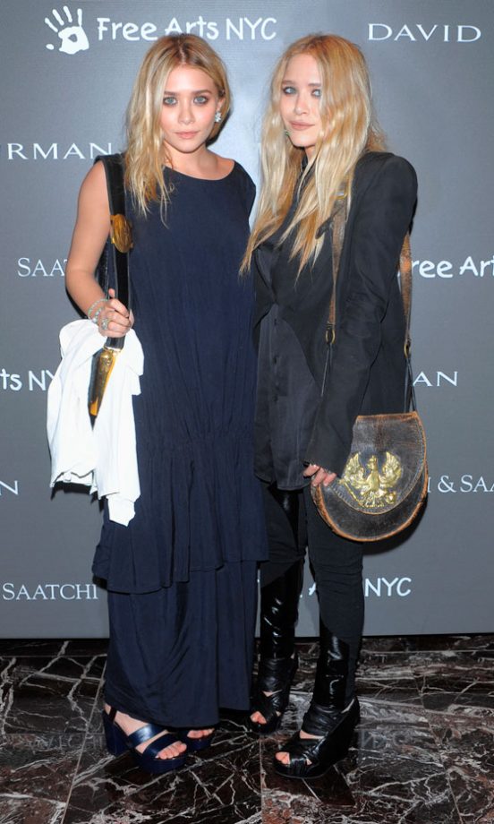 Twin Thing: Ashley Olsen And Mary-Kate Olsen Rock Their Trademark Boho-Grunge Style At A New York Benefit, May 2010