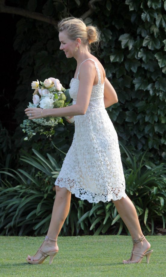 Naomi Watts Wearing A Pretty Lace Bridesmaid Dress At Her Friend's Wedding In Sydney, December 2010