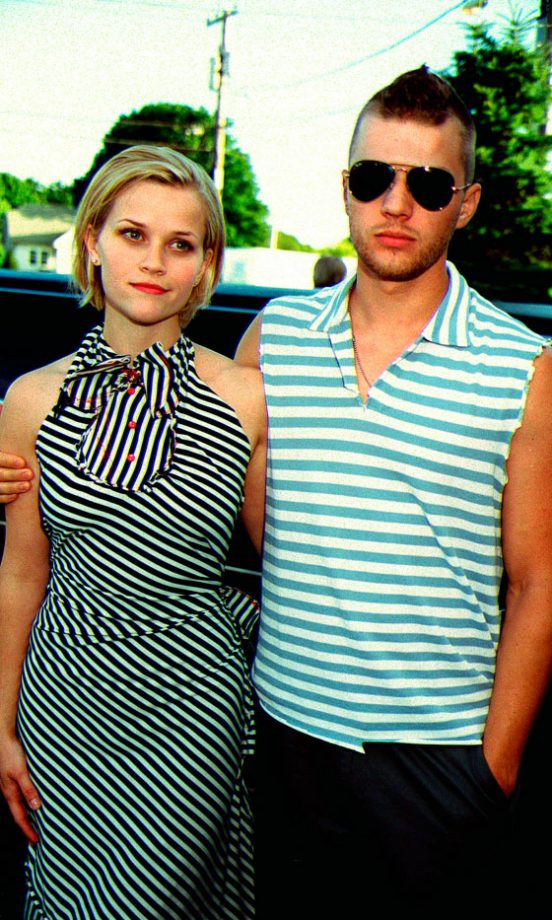 Reese Witherspoon And Ryan Phillippe Work The Stripes Trend At The Legally Blonde New York Film Premiere, 2001