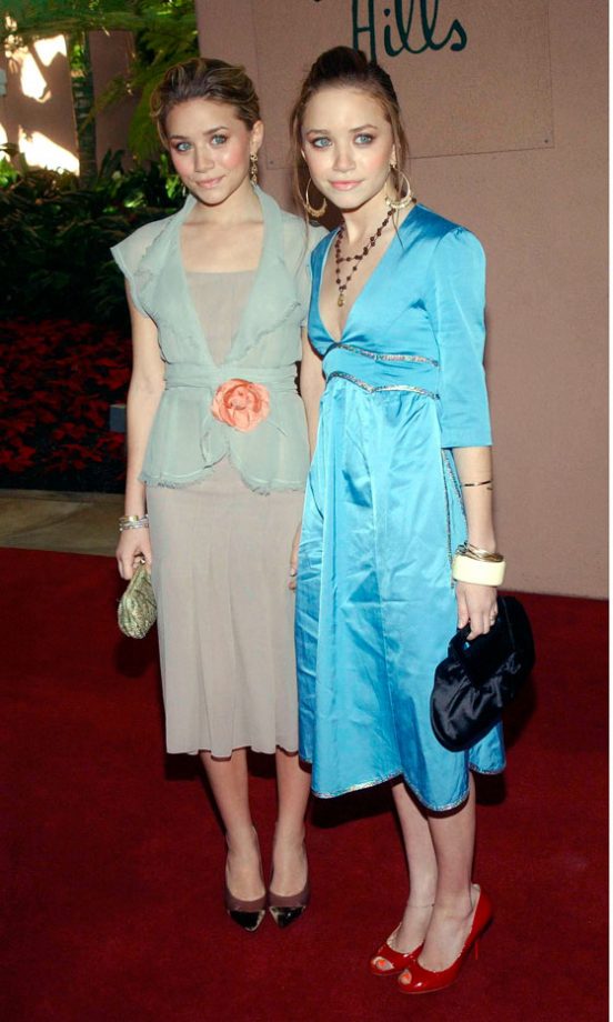 Mary-Kate And Ashley Olsen Look Demure In Pretty Dresses At The Women In Entertainment Breakfast In LA, 2003