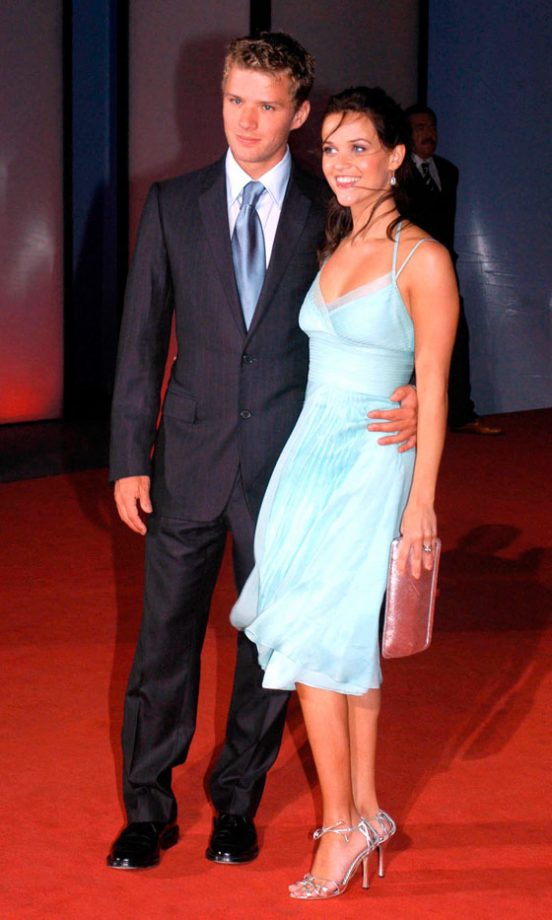 Reese Witherspoon Looks Angelic In An Ice Blue Dress With Husband Ryan Phillippe At The Venice Film Festival, September 2004