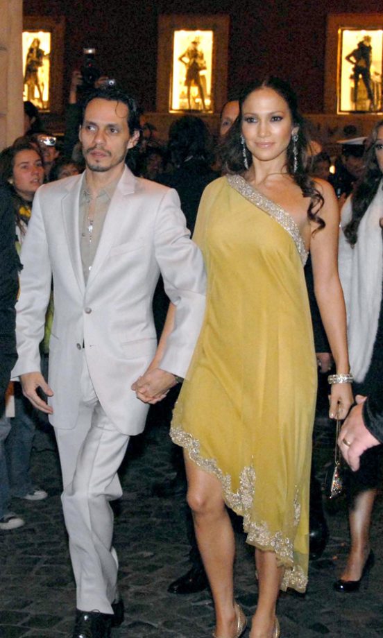 Jennifer Lopez Looks Super Glam With Husband Marc Anthony At The Wedding Of Tom Cruise And Katie Holmes In Italy, November 2006