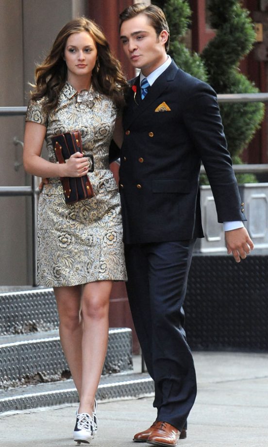 Leighton Meester As Gossip Girl Character Blair Waldorf With On-Screen Boyfriend Chuck Bass, Played By Ed Westwick, 2009