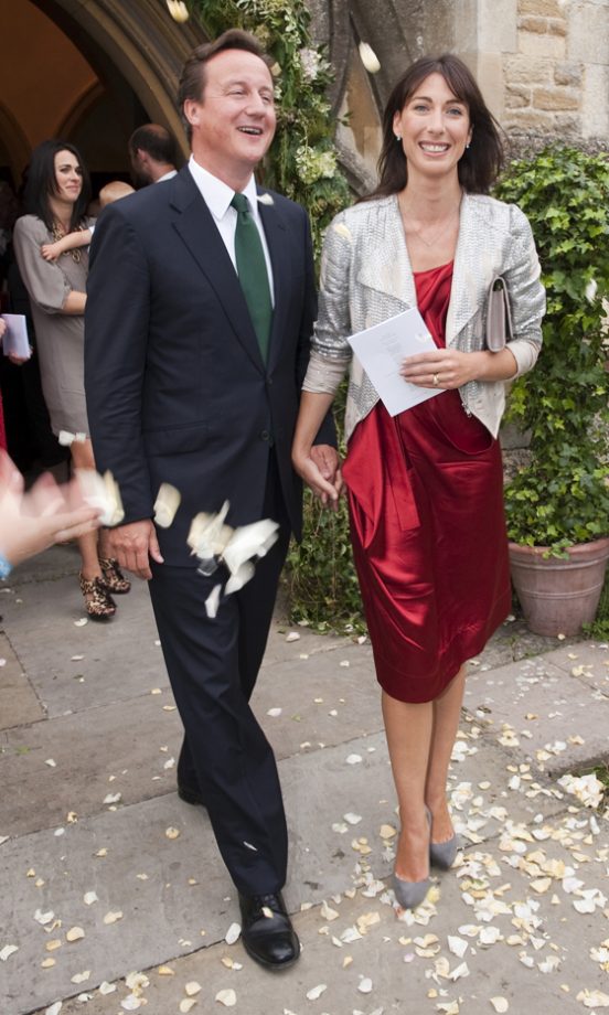 David Cameron And Samantha Cameron At The Wedding Of Samantha's Half-Brother William Astor, September 2009
