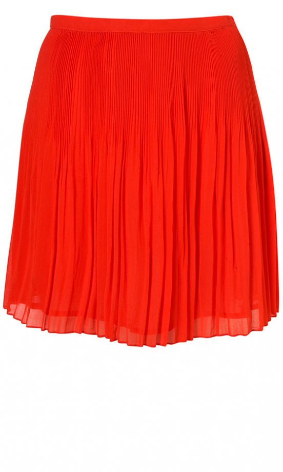 Topshop Red Pleated Skirt, £35