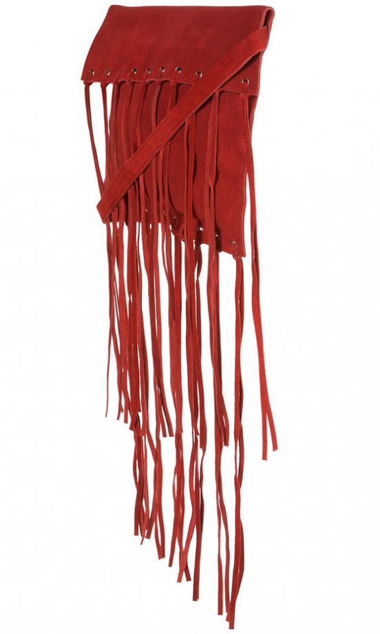 Topshop Red Suede Fringed Bag, £30