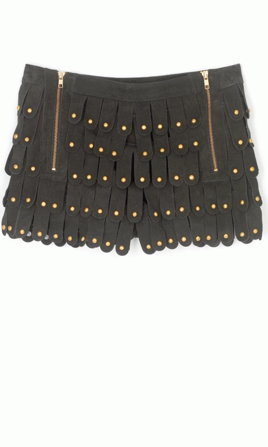 Topshop Dark Green Armour Suede Shorts, £80