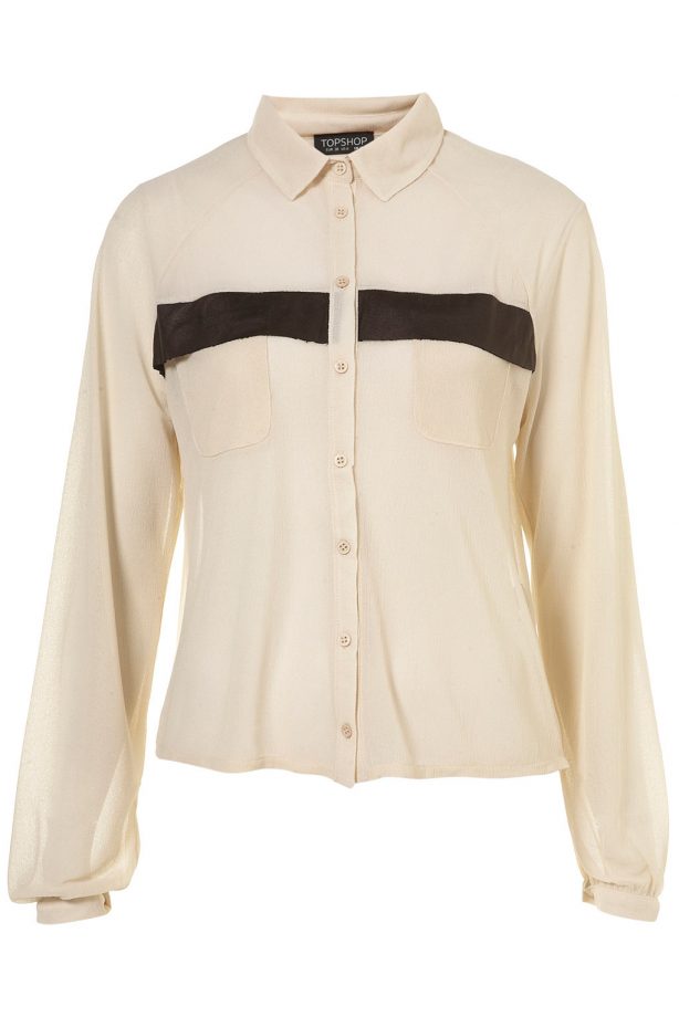 Topshop Leather Trim Shirt, £34