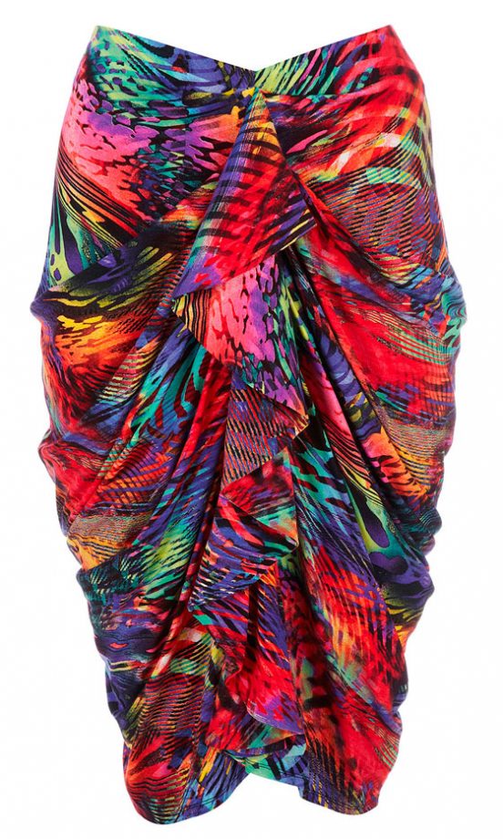 Wallis Tropical Print Ruched Skirt, £45