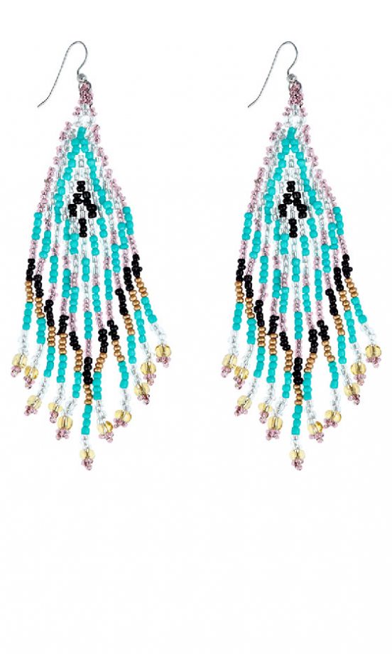 Warehouse Beaded Drop Earrings, Was £8 Now £4