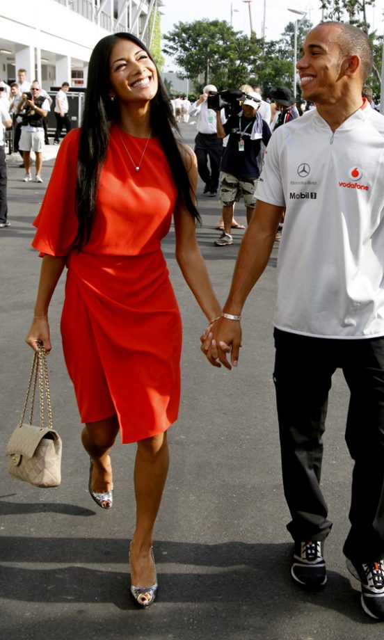 Nicole Scherzinger And Lewis Hamilton At The Singapore Grand Prix, 2009