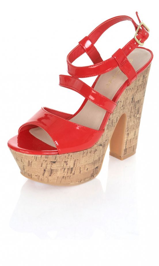 Miss Selfridge Red Cork Sandals, £46