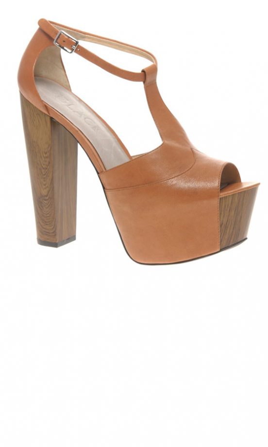 Asos Black T-Bar Wooden Platform Sandals, £75