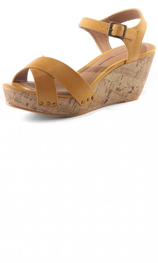 Dorothy Perkins Mustard Cork Wedge Sandals, £32