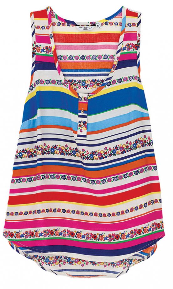 New Look Colour Stripe Button Top, £19.99