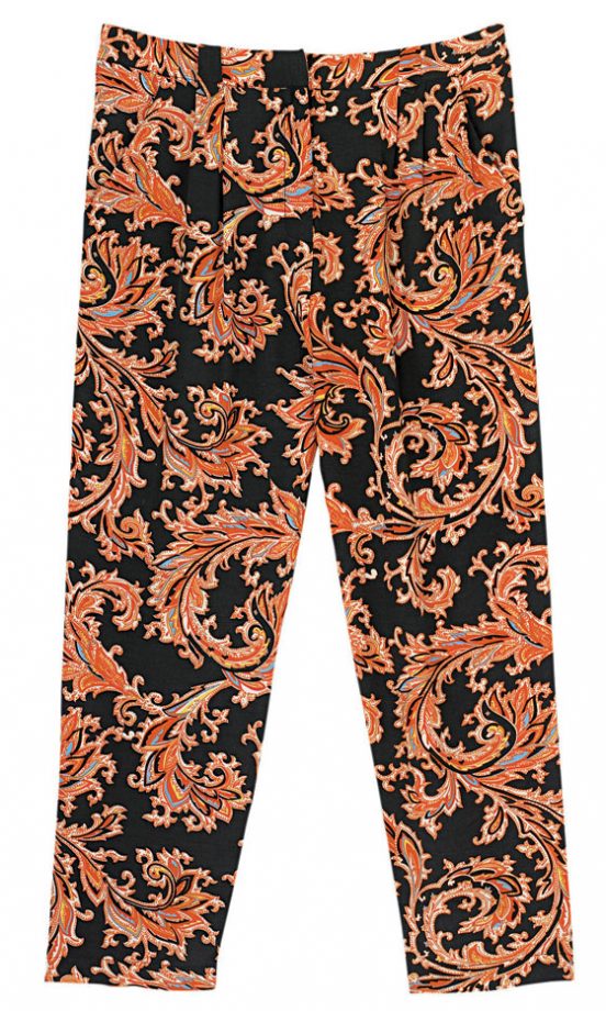 Topshop Orange Paisley Printed Tapered Trousers, £38