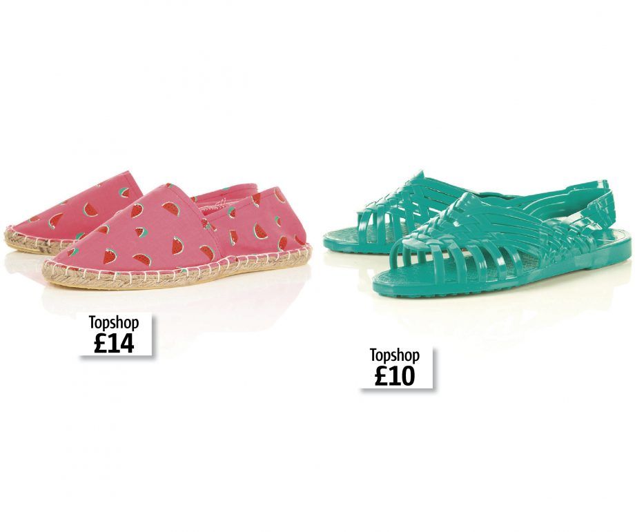 Topshop watermelon espadrilles and jade jelly shoes hit stores