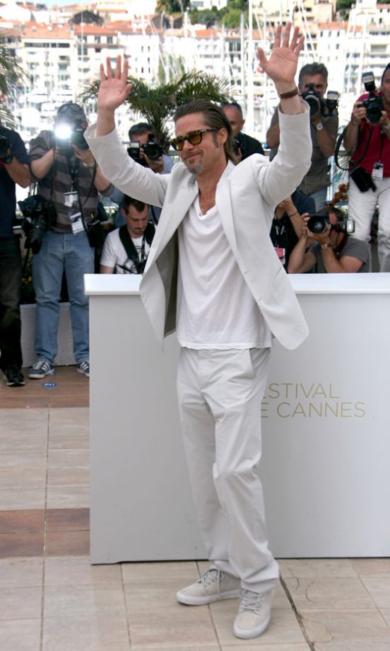 Brad Pitt Waves To The Crowds At The 64th Cannes Film Festival, 2011