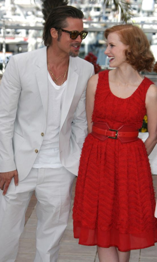Brad Pitt And Jessica Chastain At The 64th Cannes Film Festival, 2011