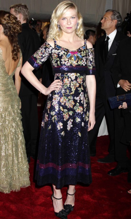 Kirsten Dunst Still Manages To Look Quirky In Her Floral Dress For The 'Alexander McQueen: Savage Beauty' Event In New York, 2011