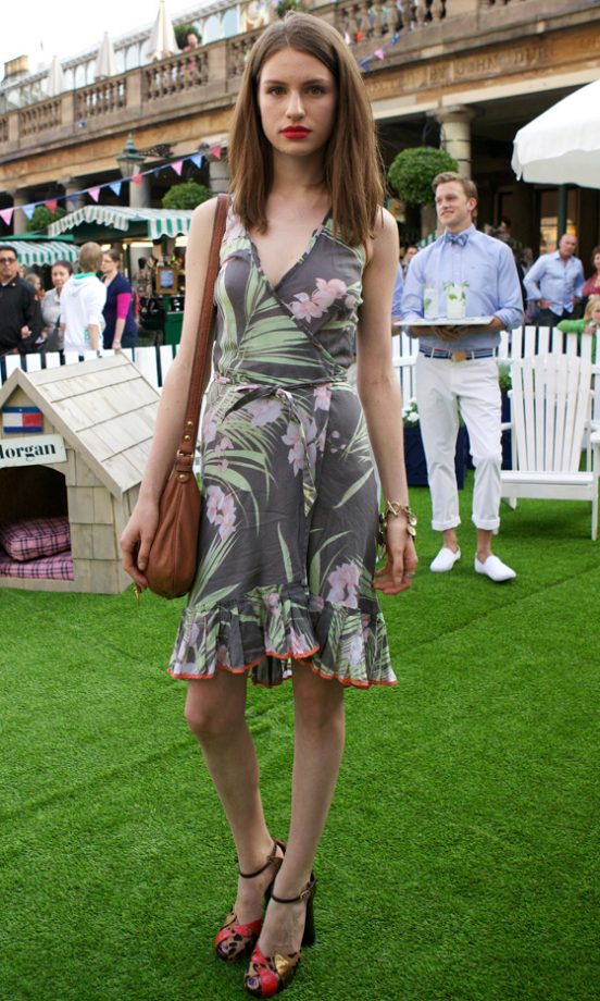 Tali Lennox Dresses Appropriately In A Floral Dress For Tommy Hilfiger's Preppy Pop-Up House In Covent Garden, 2011