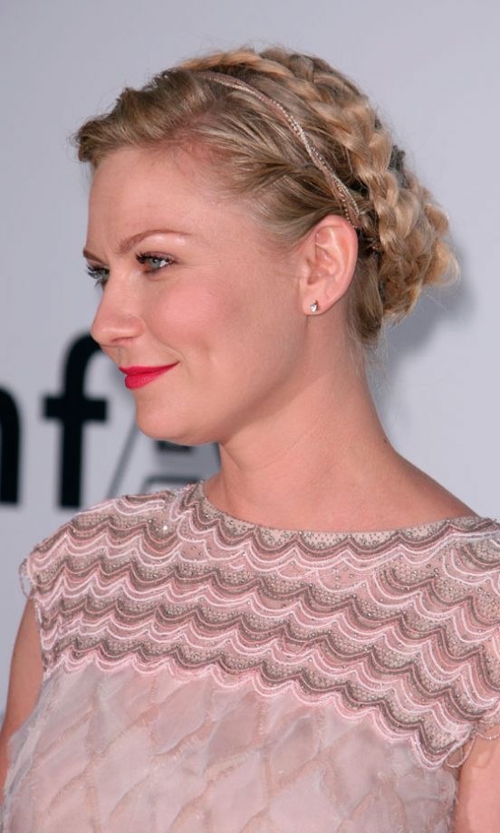 Kirsten Dunst's Plaited Hairstyle At The AmfAR Gala During Cannes Film Festival 2011