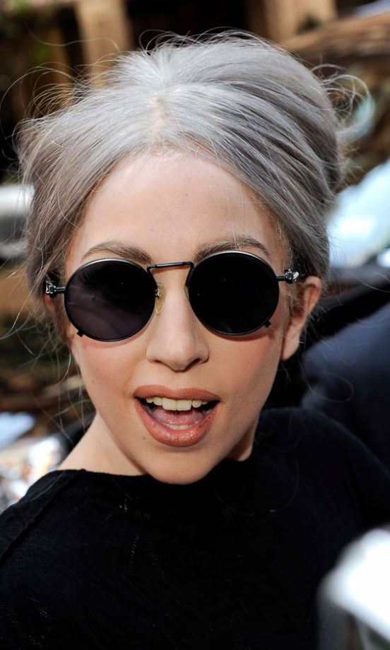 Lady GaGa Not Afraid To Go Grey At A Rainforest Benefit, New York, May 2010