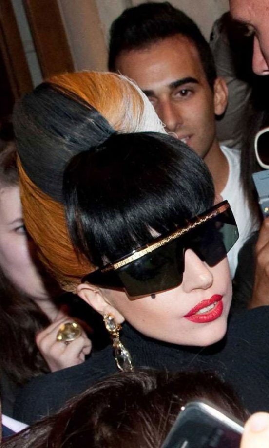 Lady GaGa Rocks A Beehive Leaving Her London Hotel, May 2011
