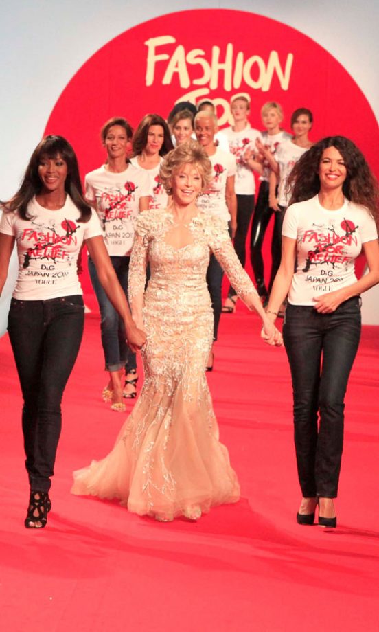 Naomi Campbell, Jane Fonda And Christina Estrada At The Fashion For Relief Show During The 64th Cannes Film Festival, 2011