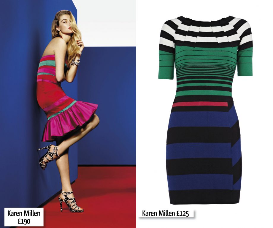 Karen Millen's bright striped dress