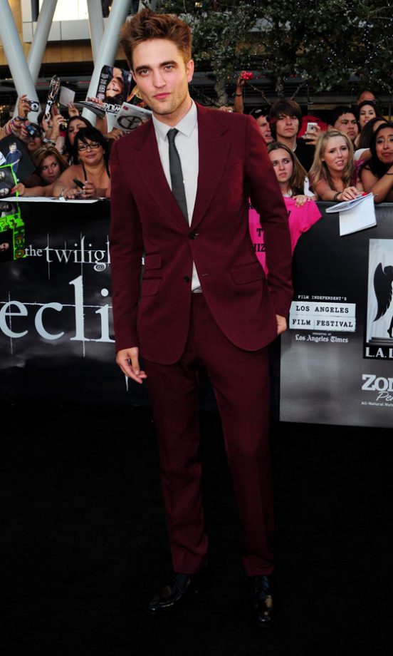 We Are Loving Robert Pattinson's Burgundy Suit At The LA Premiere Eclipse, June 2010